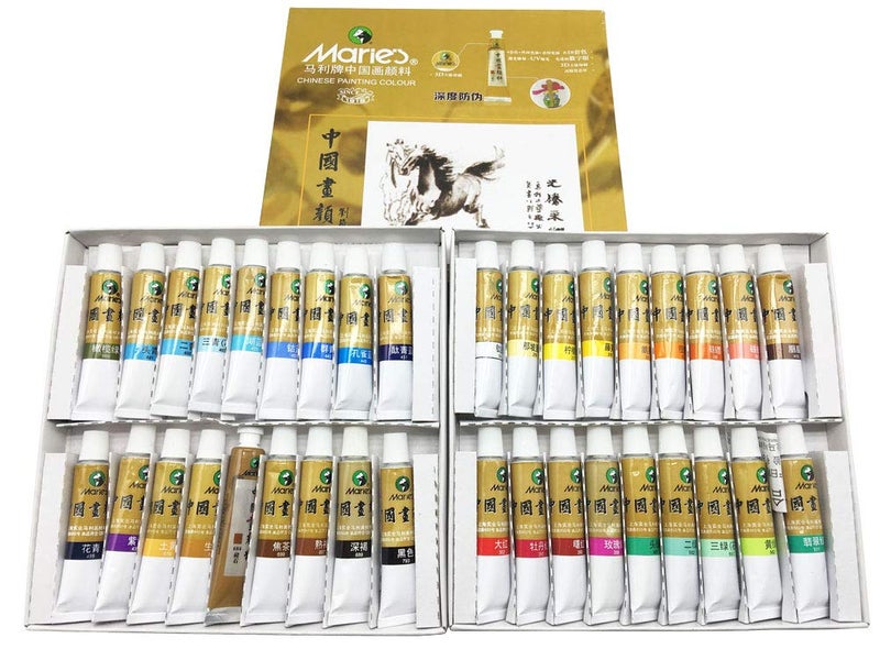 Easyou Marie Chinese Painting Color Tubes Pigment Water Color Big Size Watercolor Set 12mlx36colors - Image 1